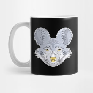 silver african wild dog face Mug